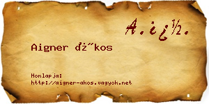 Aigner Ákos névjegykártya